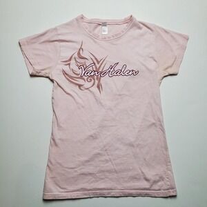 2007 Van Halen Light Pink Logo Tribal Baby Doll Tee Size Large